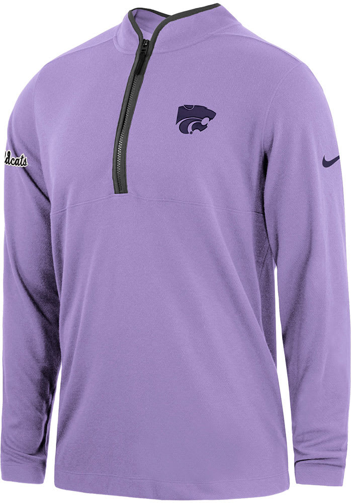 Nike Mens LAVENDER K State Wildcats Victory Powercat Long Sleeve Qtr Zip Pullover