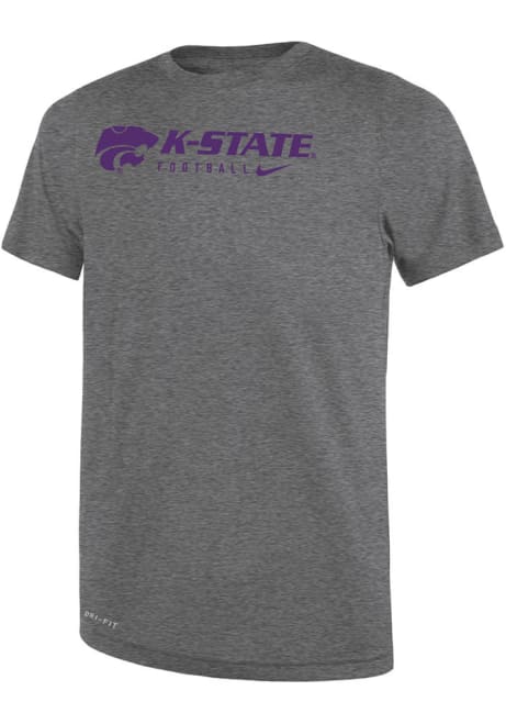 Boys K-State Wildcats Grey Nike Team Issue Wordmark Short Sleeve T-Shirt