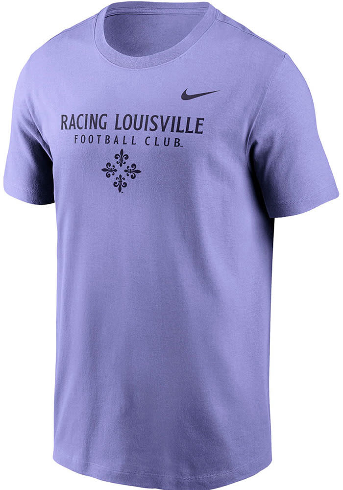 Nike Racing Louisville Lavender Stack Wordmark Short Sleeve T Shirt Lavender 100 Cotton Size L Rally House