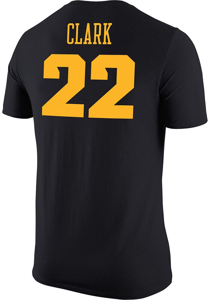 Caitlin Clark Mens BLACK Iowa Hawkeyes Name and Number Core Player