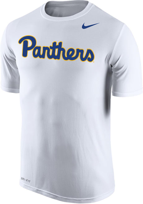 Pitt Panthers White Nike Script Name Short Sleeve T Shirt