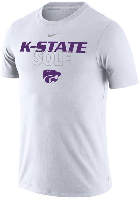 K-State Wildcats White Nike Sole Basketball Bench Short Sleeve T Shirt