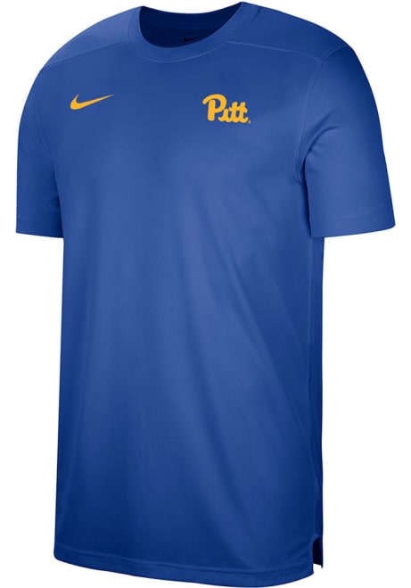 Pitt Panthers Blue Nike Sideline UV Coach Short Sleeve T Shirt