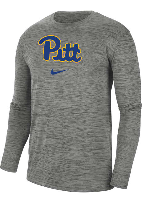 Mens Pitt Panthers Grey Nike Velocity Team Issue Long Sleeve T-Shirt