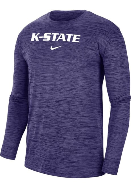 Mens K-State Wildcats Purple Nike Velocity Team Issue Long Sleeve T-Shirt