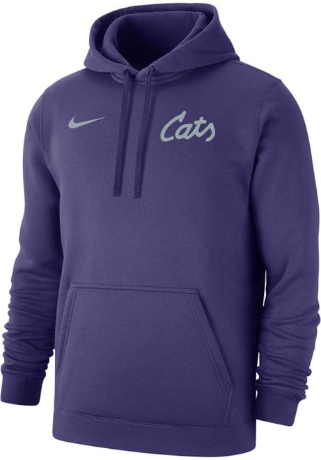 Mens K-State Wildcats Purple Nike Sideline Club Fleece Hooded Sweatshirt