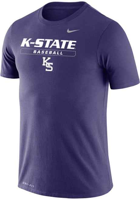 K-State Wildcats Purple Nike Baseball Short Sleeve T Shirt