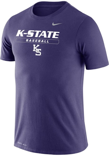 Mens K-State Wildcats Purple Nike Baseball Long Sleeve T-Shirt