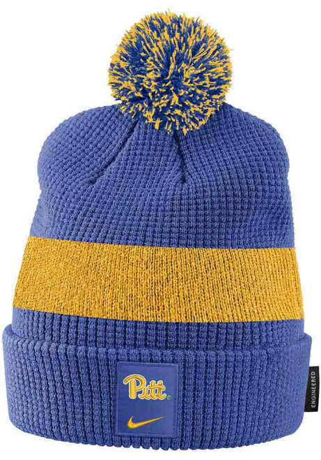 Pitt Panthers Nike Sideline Pom Beanie Mens Knit Hat - Blue