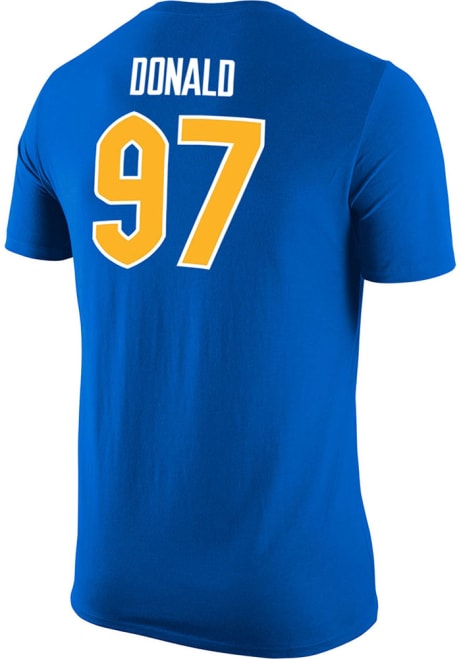 Aaron Donald Nike Mens Blue Pitt Panthers Aaron Donald Player T Shirt