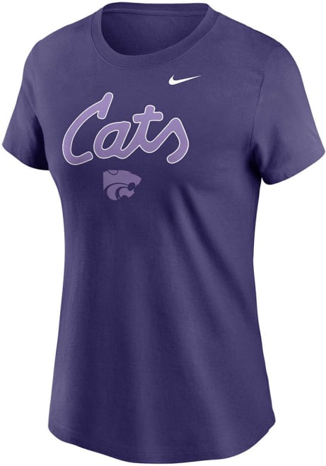 K-State Wildcats Purple Nike Monochrome Cats Script Short Sleeve T-Shirt