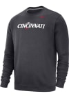 Main image for Nike Cincinnati Bearcats Mens Charcoal Club Fleece Wordmark Long Sleeve Crew Sweatshirt