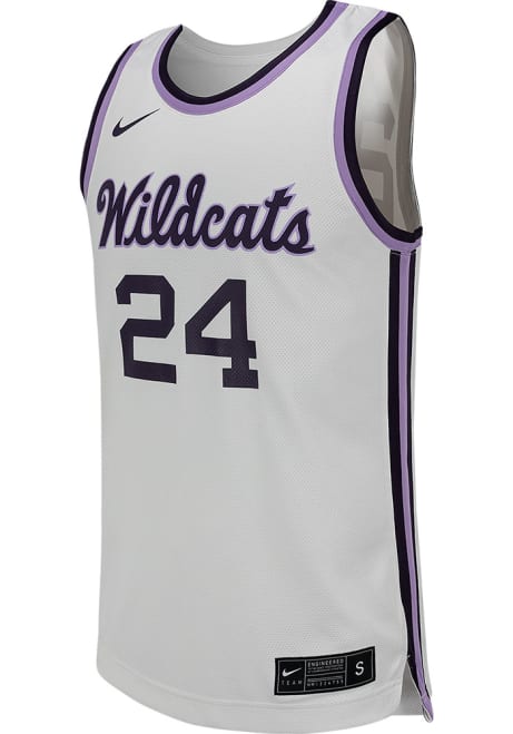 Mens K-State Wildcats White Nike Replica Basketball Jersey