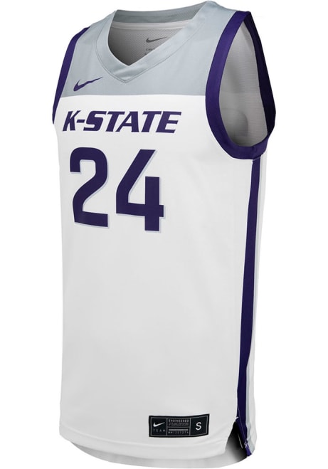 Mens K-State Wildcats White Nike Unisex Womens Basketball Jersey