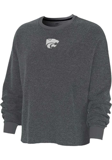 Womens K-State Wildcats Grey Nike Yoga Crew Sweatshirt