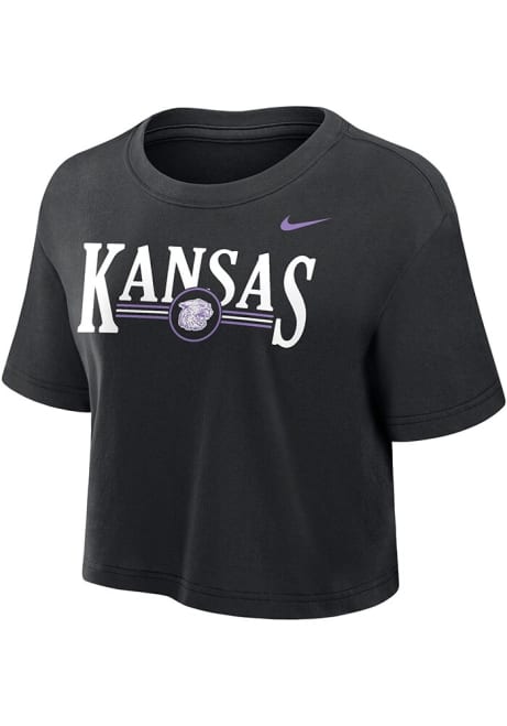 K-State Wildcats Black Nike Dri-FIT Crop Short Sleeve T-Shirt