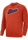 Main image for Nike Illinois Fighting Illini Mens Orange Script Long Sleeve Crew Sweatshirt