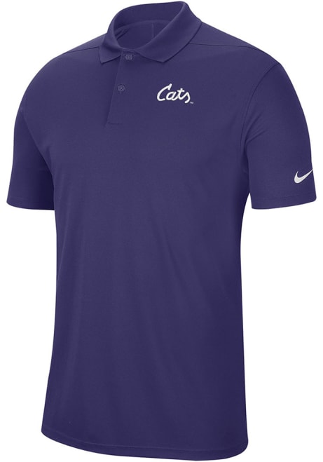 Mens K-State Wildcats Purple Nike Golf Cats Script Short Sleeve Polo Shirt