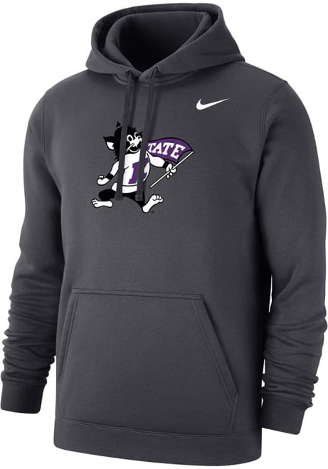 Mens K-State Wildcats Grey Nike Willie Logo Hooded Sweatshirt