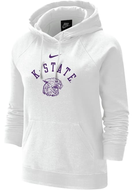 Womens K-State Wildcats White Nike Varsity Hooded Sweatshirt