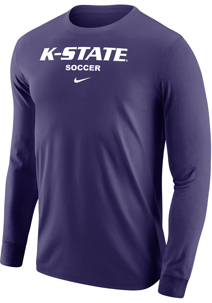 Nike Mens PURPLE K-State Wildcats Soccer Core Long Sleeve Tee