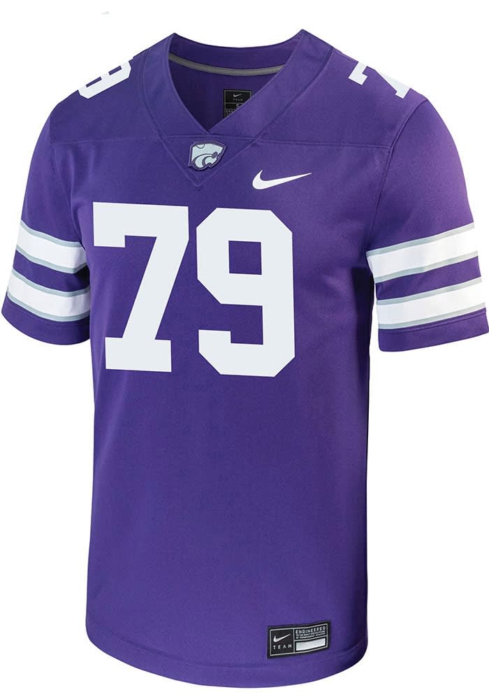 Devin Vass Mens PURPLE K-State Wildcats NIL Game Football Jersey