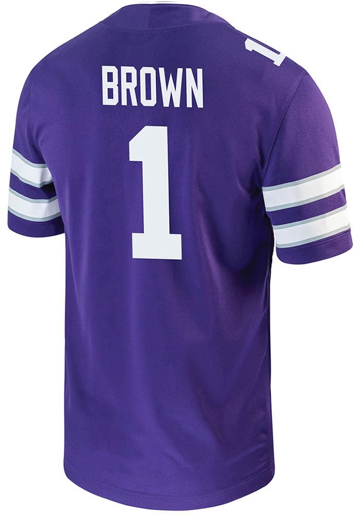 Jayce Brown Mens PURPLE K-State Wildcats Game Name And Number