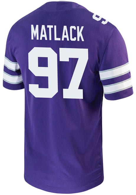 Nate Matlack Nike Mens Purple K-State Wildcats Game Name And Number Football Jersey