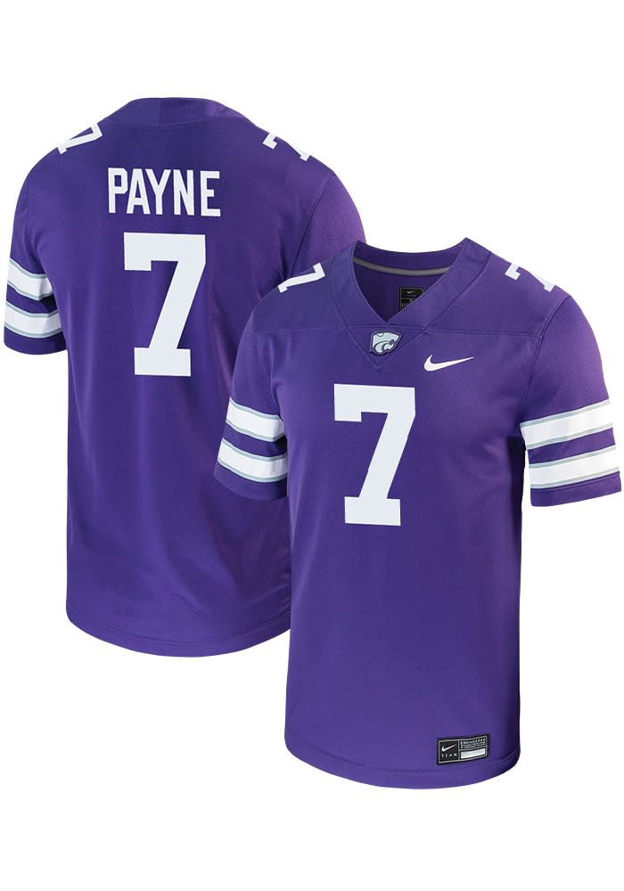 VJ Payne Mens PURPLE K-State Wildcats Game Name And Number