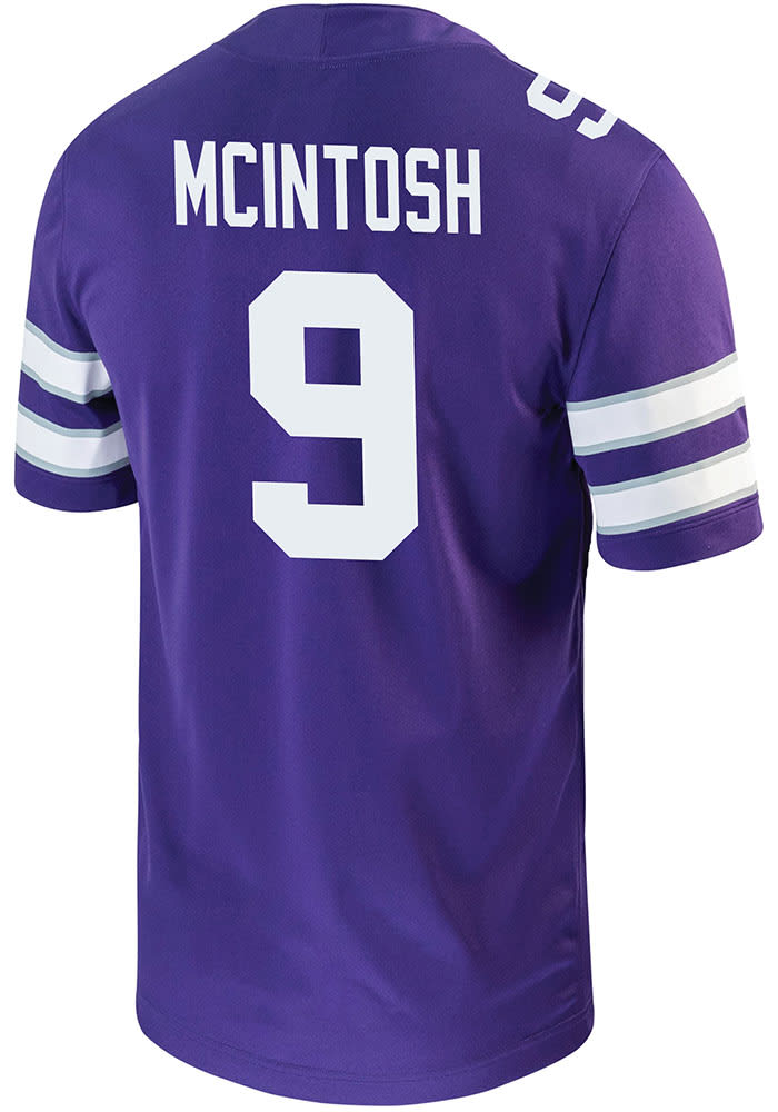 Donovan McIntosh Mens PURPLE K-State Wildcats NIL Game Football