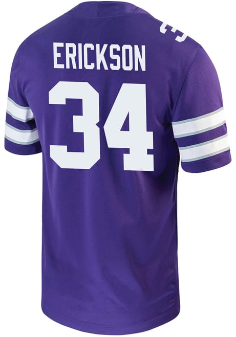 Trevor Erickson Nike Mens Purple K-State Wildcats Game Name And Number Football Jersey