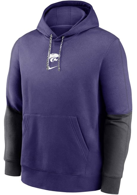 Youth K-State Wildcats Purple Nike Team Issue Long Sleeve Hooded Sweatshirt