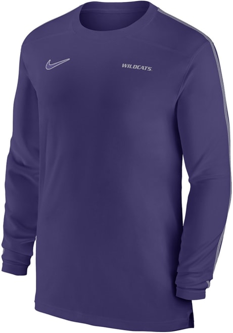 Mens K-State Wildcats Purple Nike DriFIT Coach UV Long Sleeve T-Shirt