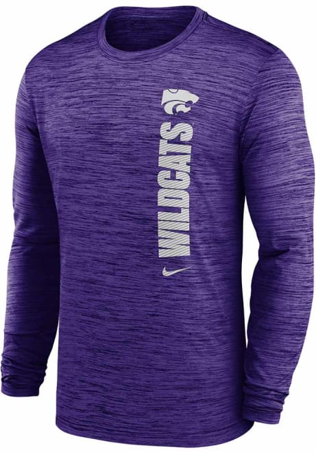 Mens K-State Wildcats Purple Nike Team Issue Velocity Long Sleeve T-Shirt