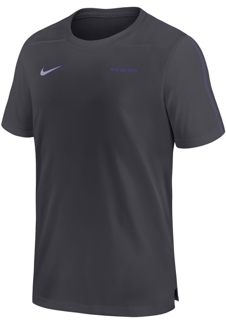 K-State Wildcats Grey Nike DriFIT Coach UV Short Sleeve T Shirt