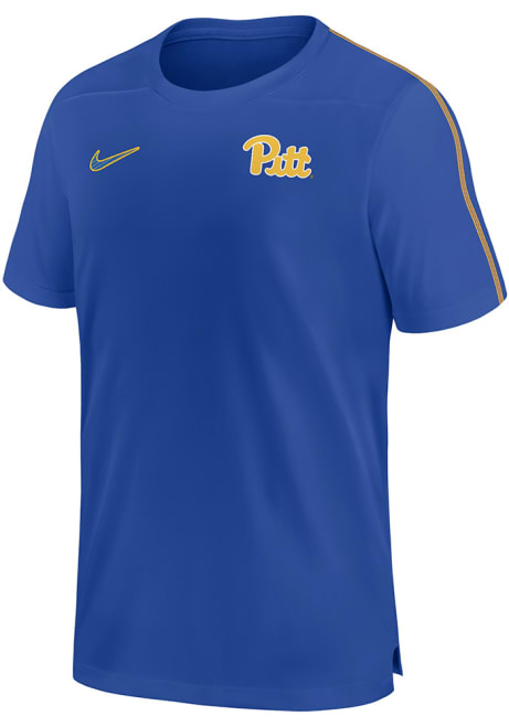 Pitt Panthers Blue Nike DriFIT Coach UV Short Sleeve T Shirt