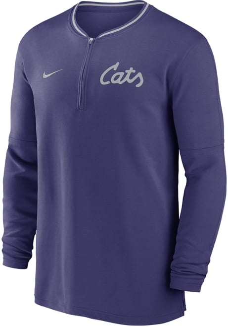Mens K-State Wildcats Purple Nike Sideline DriFIT Half Zip Gameday 1/4 Zip Pullover