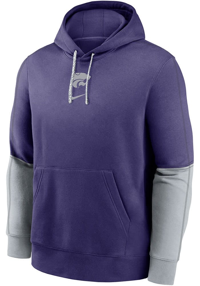 Mens K State Wildcats Purple Nike Sideline Club Fleece Gameday Hooded Sweatshirt