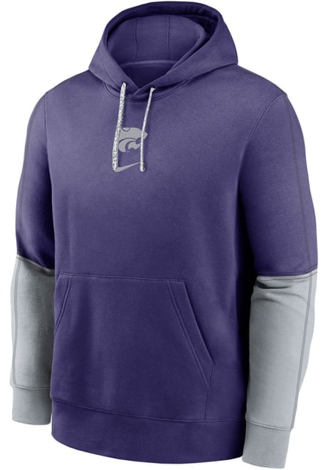 Mens K-State Wildcats Purple Nike Sideline Club Fleece Gameday Hooded Sweatshirt