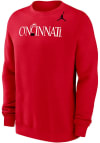 Main image for Mens Cincinnati Bearcats Red Nike Jordan Wordmark Crew Sweatshirt