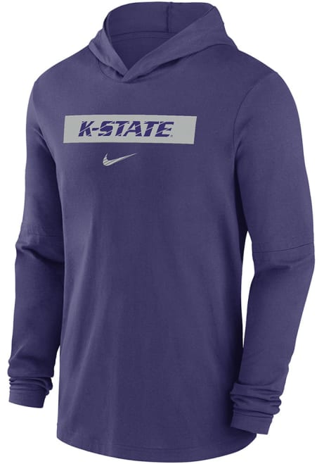 Mens K-State Wildcats Purple Nike Sideline DriFIT Off Field Long Sleeve Hoodie