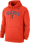Main image for Mens Illinois Fighting Illini Orange Nike Club Fleece Arch Mascot Hooded Sweatshirt