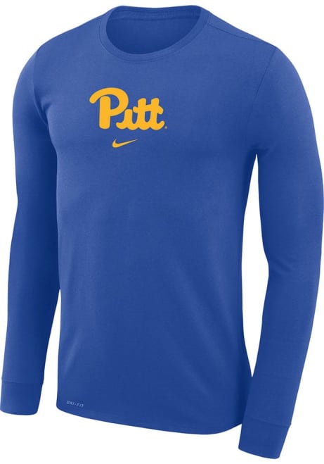 Mens Pitt Panthers Blue Nike Shooting Shirt Dri-FIT Long Sleeve T-Shirt