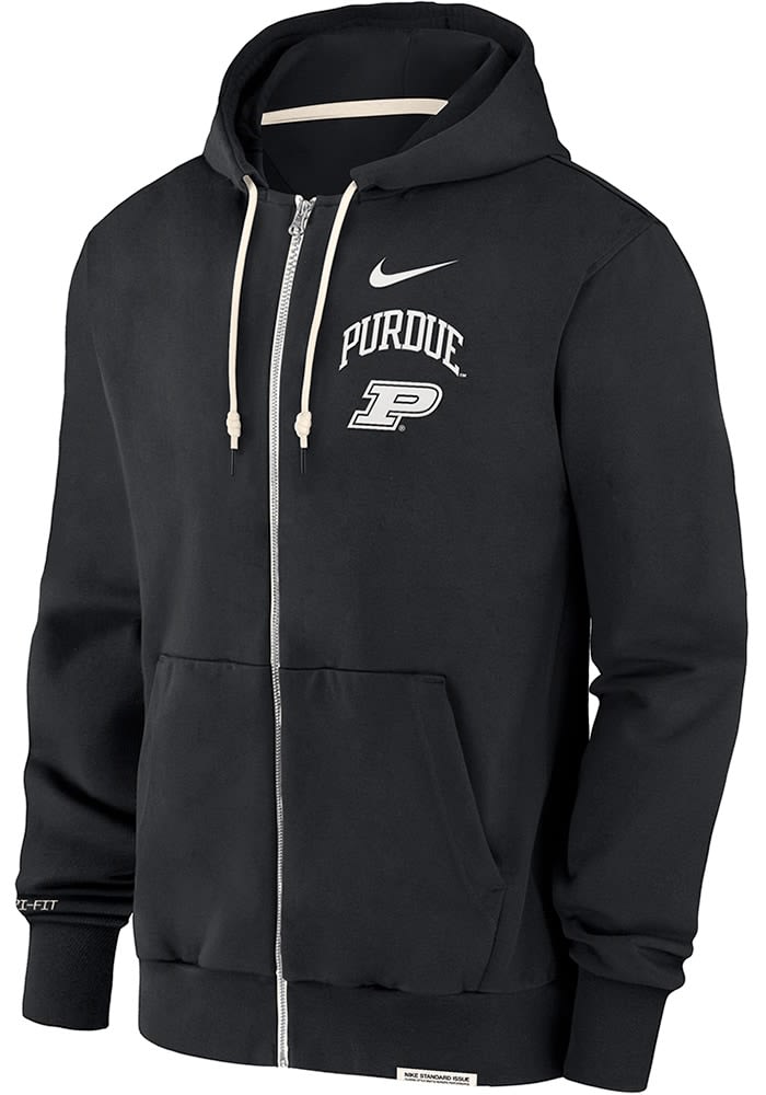 Mens Purdue Boilermakers Black Nike Travel Long Sleeve Full Zip Jacket