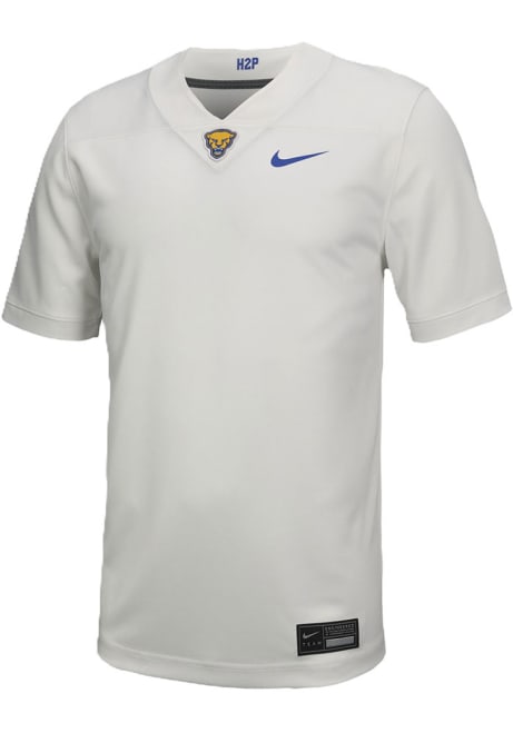 Mens Pitt Panthers White Nike Blank NIL Game Replica Football Jersey