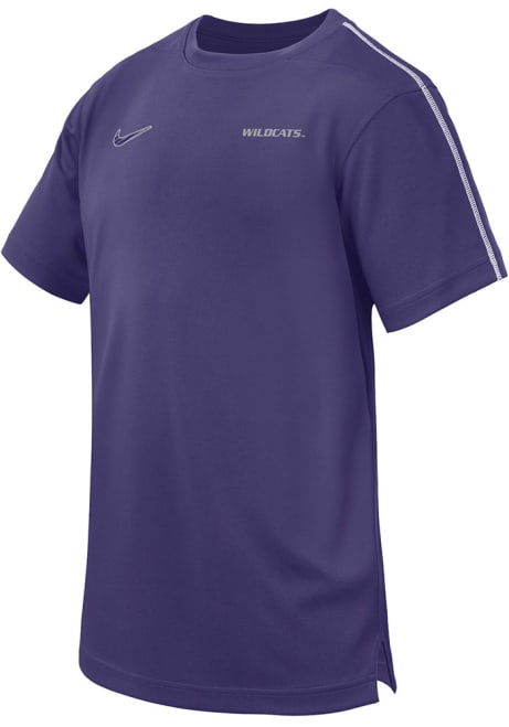 Youth K-State Wildcats Purple Nike Coach Short Sleeve T-Shirt