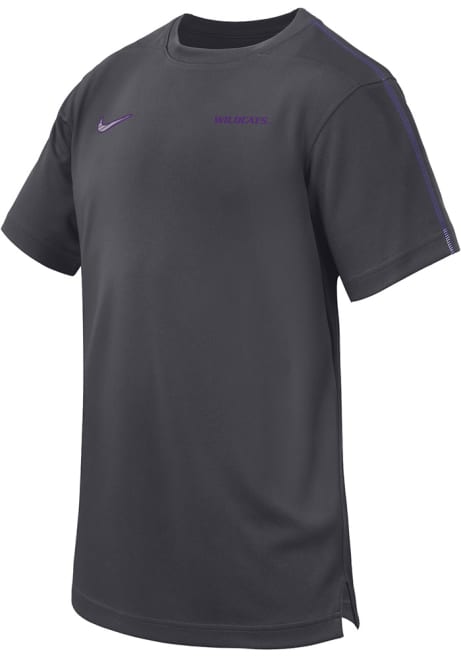 Youth K-State Wildcats Grey Nike Coach Short Sleeve T-Shirt