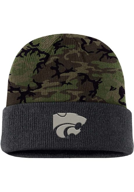 K-State Wildcats Nike Camo Terra Beanie Mens Knit Hat - Green