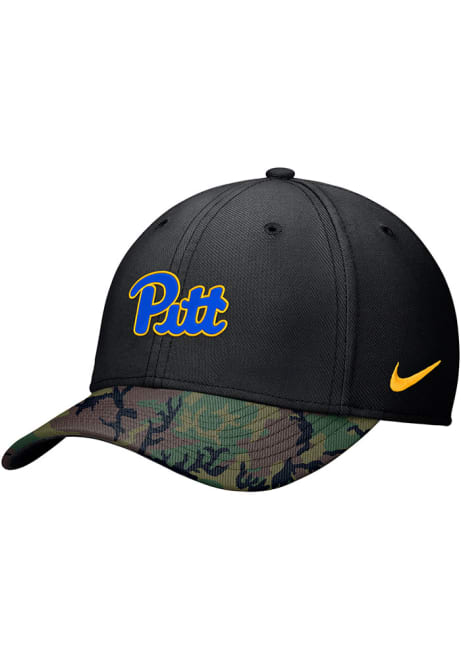 Pitt Panthers Nike Stretch Fit Rise Flex Hat - Black