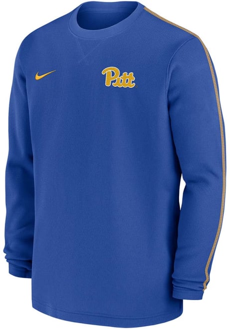 Mens Pitt Panthers Blue Nike Sideline Coach Gameday Tee